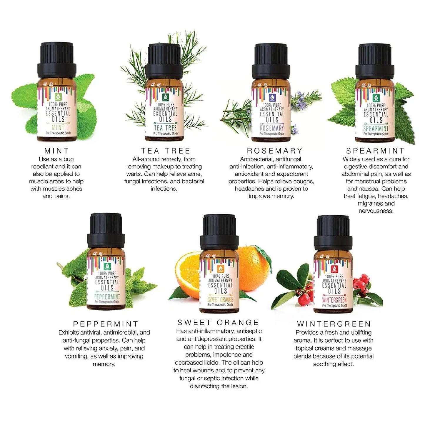 14 Pack of 100% Pure Essential Aromatherapy Oils - Leisure Life USA
