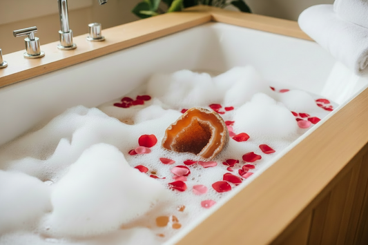 Artisan Geode Pink Himalayan Salted Oatmeal Bath Bomb