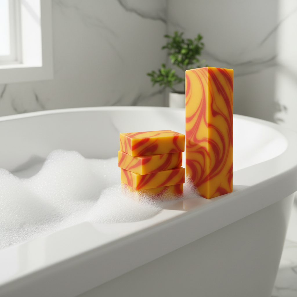 Fruity Banana Swirl Cold Process Soap Bar Leisure Life Organics