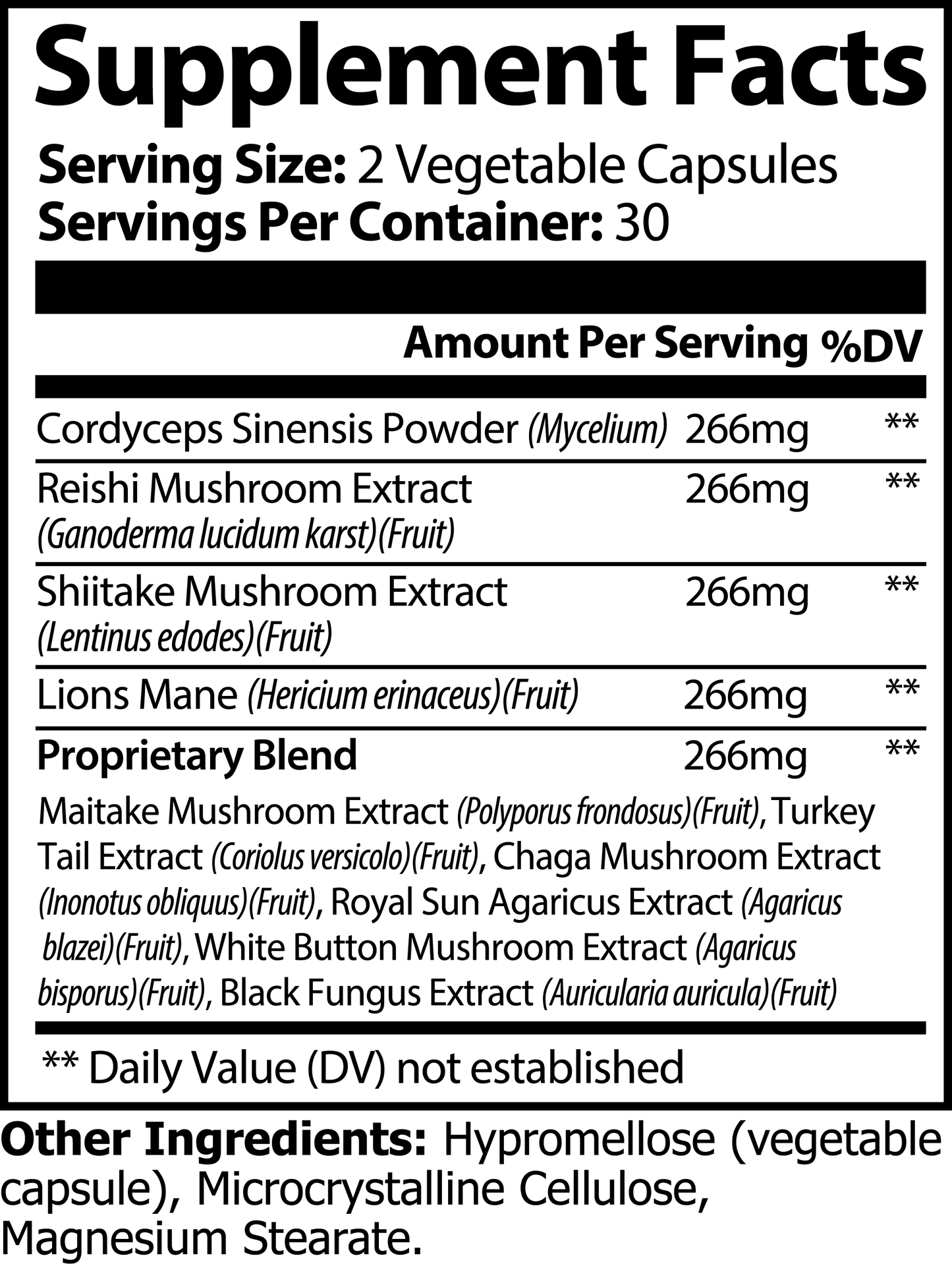 Mushroom Complex 10X Capsules - Leisure Life USA
