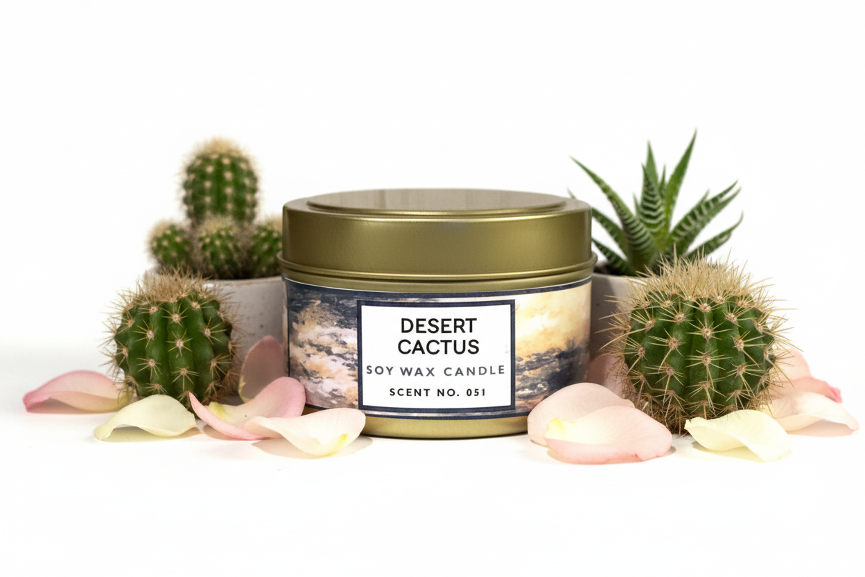 Desert Cactus Scented Soy Wax Candle | Cotton Wick