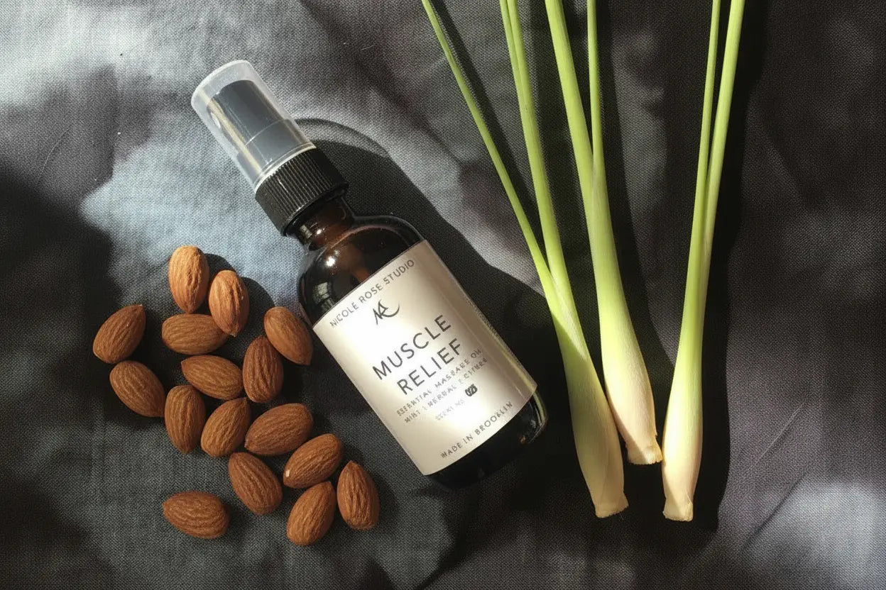 Organic Lemongrass Muscle Relief + Massage Oil Indigo Poseidon