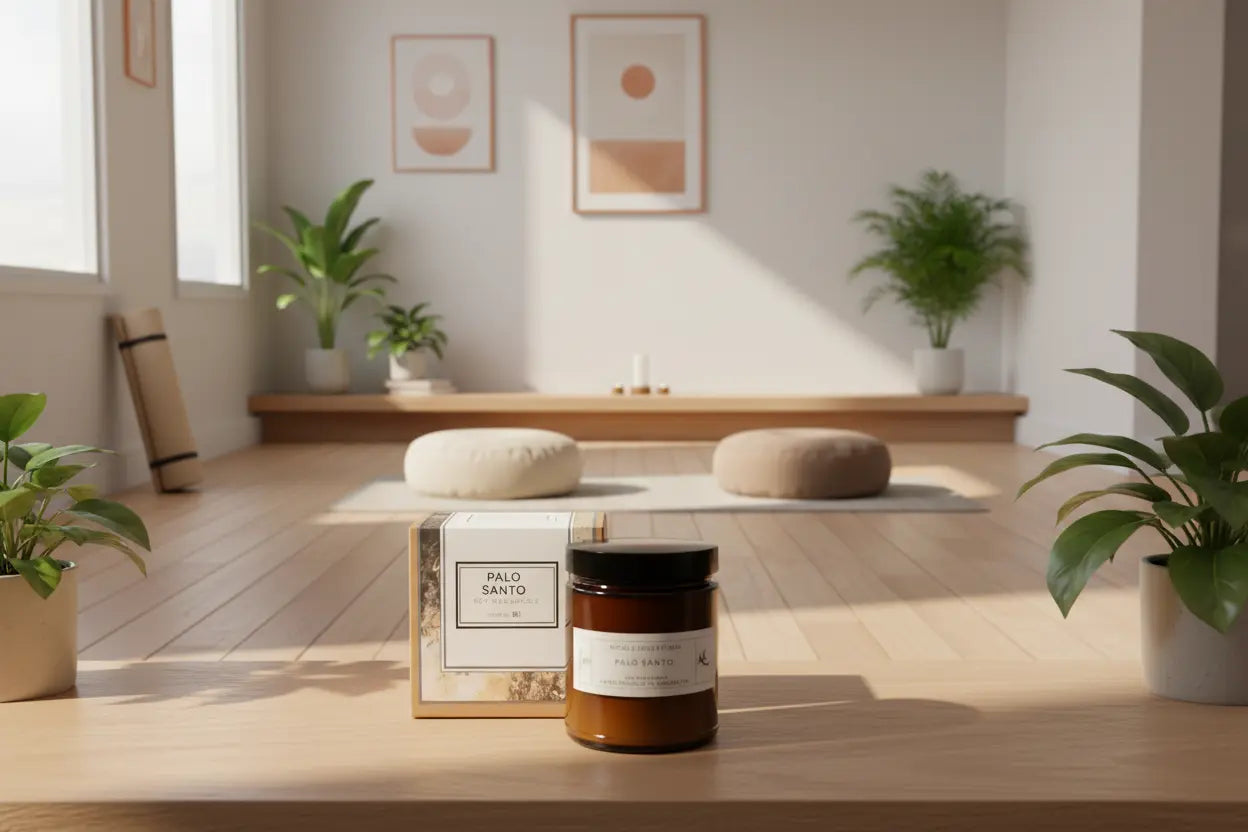 Palo Santo Hand Poured Soy Wax Candle Indigo Poseidon