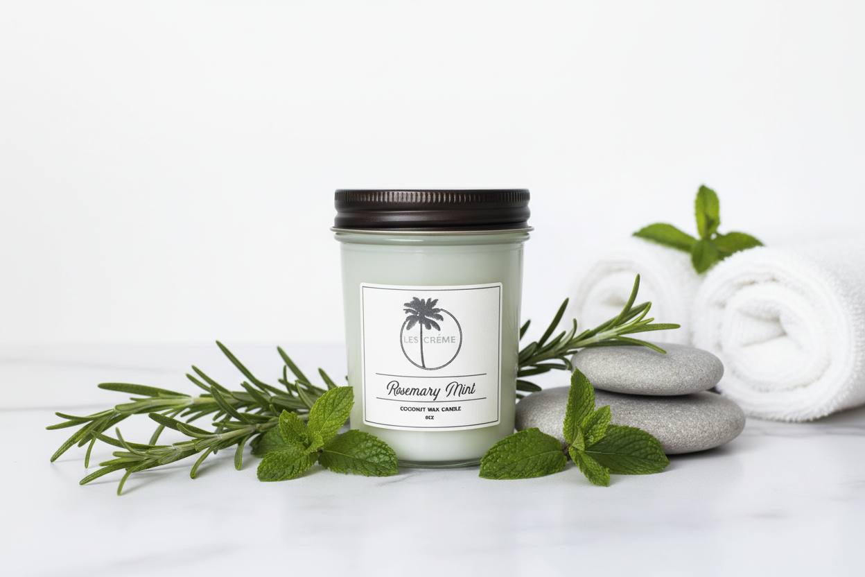 Rosemary Mint Coconut Wax Candle | Cotton Wick