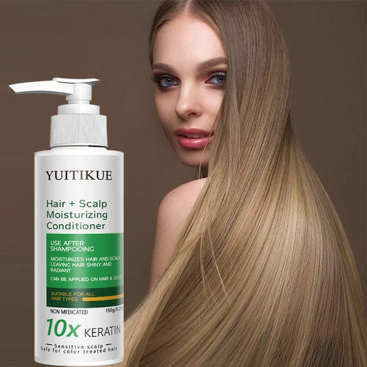 YUITIKUE 10x Keratin Conditioner | Sensitive Scalp Friendly, Repairs Dry Damaged Hair, Shiny Finish 150g
