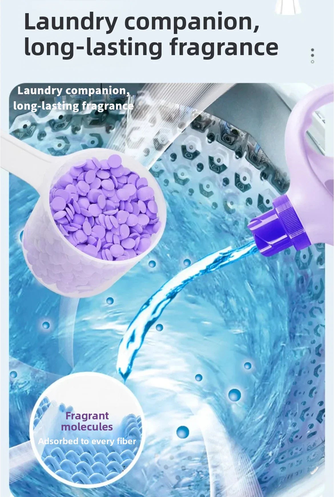 Laundry Scent Booster Beads, Lavender flavor Net Weight 800g per bottle, with measuring scoop. Fragrance Enhancer