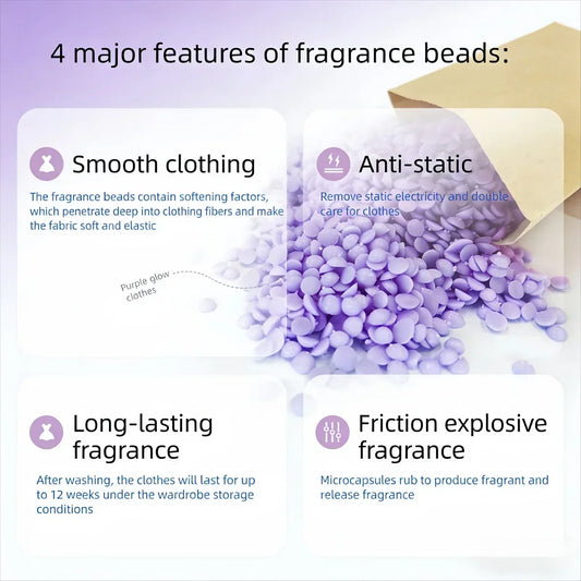 Laundry Scent Booster Beads, Lavender flavor Net Weight 800g per bottle, with measuring scoop. Fragrance Enhancer