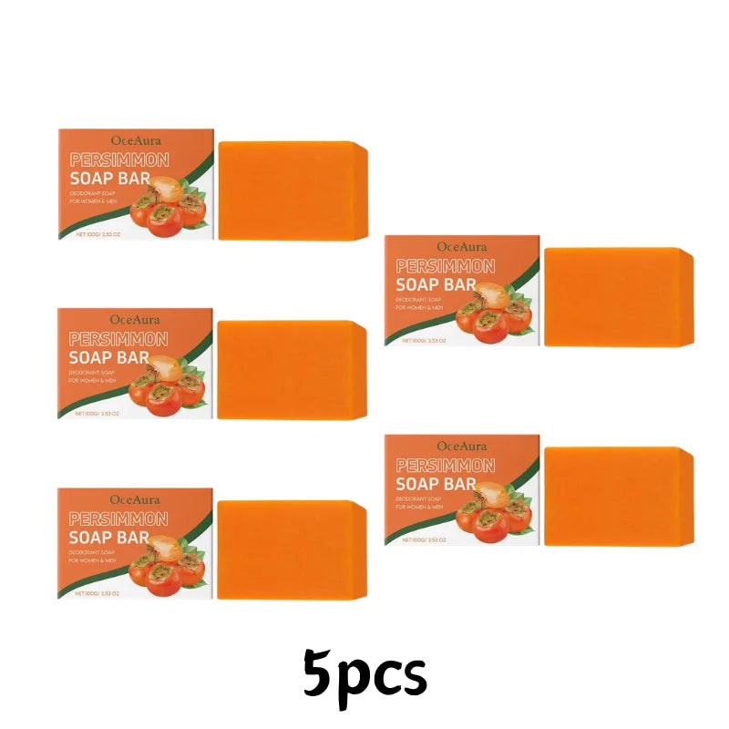 100g Gentle Body Soap Bar for Long-Lasting Freshness Daily Cleansing Natural Persimmon Soap for Effective Odor Control Skin Care