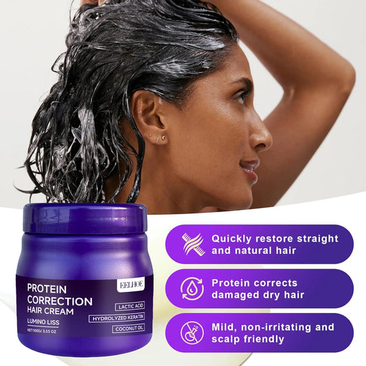 Keratin Protein Straightening Hair Mask Deep Repair for Dry Damaged Frizzy Hair Restore Softness Gloss Nourishing Hair Treatment