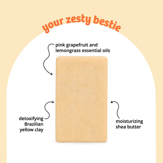 Moisturizing Pink Grapefruit + Lemongrass Soap Bar Sunniemade
