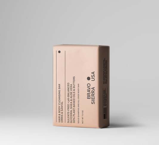 Organic Hair + Body Cleansing Soap Bar for Men Bravo Sierra