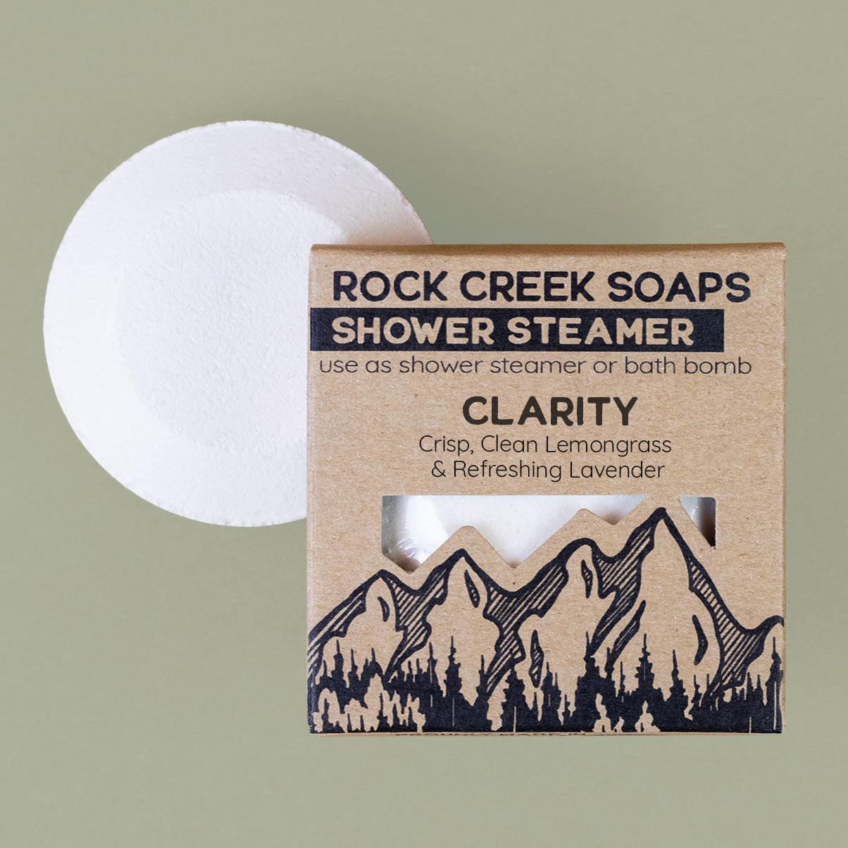 Rock Creek Lavender + Lemongrass Shower Steamer | Clarity Rock Creek Soaps
