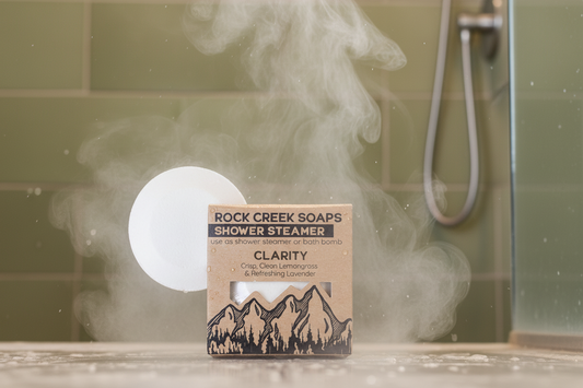 Rock Creek Lavender + Lemongrass Shower Steamer | Clarity Rock Creek Soaps