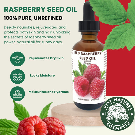 Red Raspberry Seed Oil (Organic, cold pressed, unrefined) - Leisure Life USA
