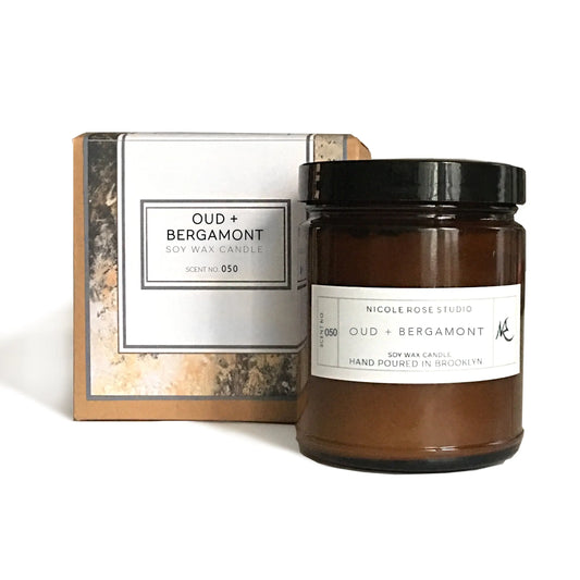 Oud + Bergamot Scented Soy Wax Candle - Leisure Life USA
