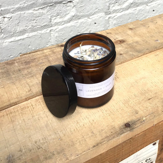 Lavender + White Sage Aromatherapy Scented Soy Wax Candle - Leisure Life USA