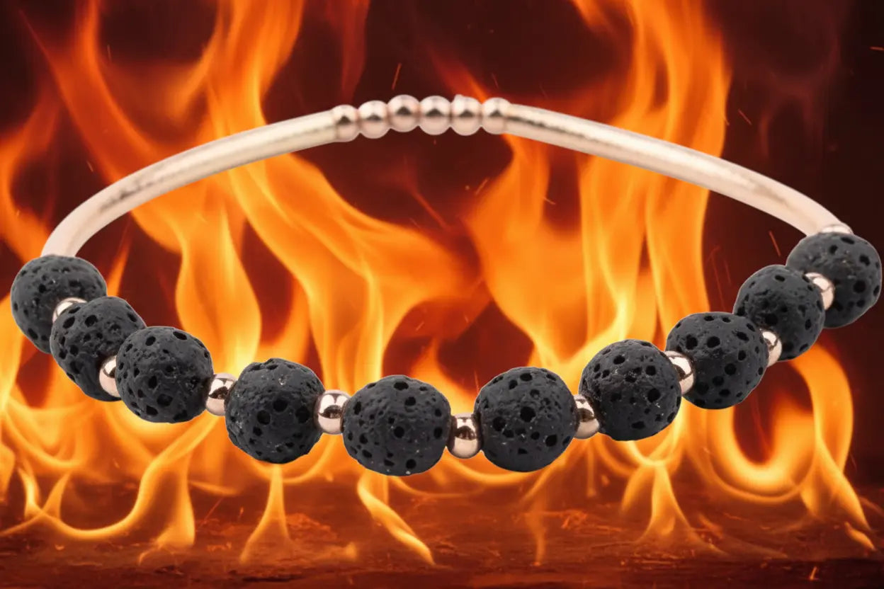 Black Lava Stone Essential Oil Bracelet Green Danae