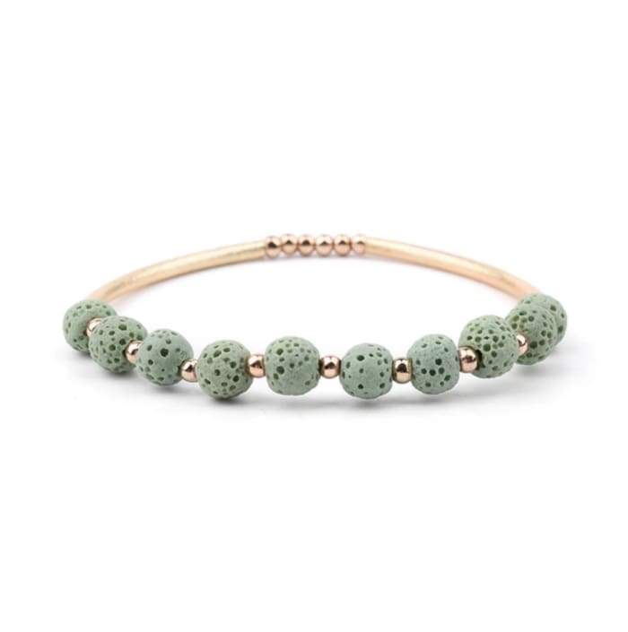 Fuze Green Lava Stone Essential Oil Bracelet - Leisure Life USA