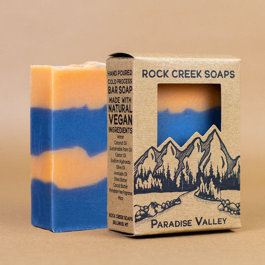Rock Creek Mossy + Peachy Soap Bar | Paradise Valley Rock Creek Soaps
