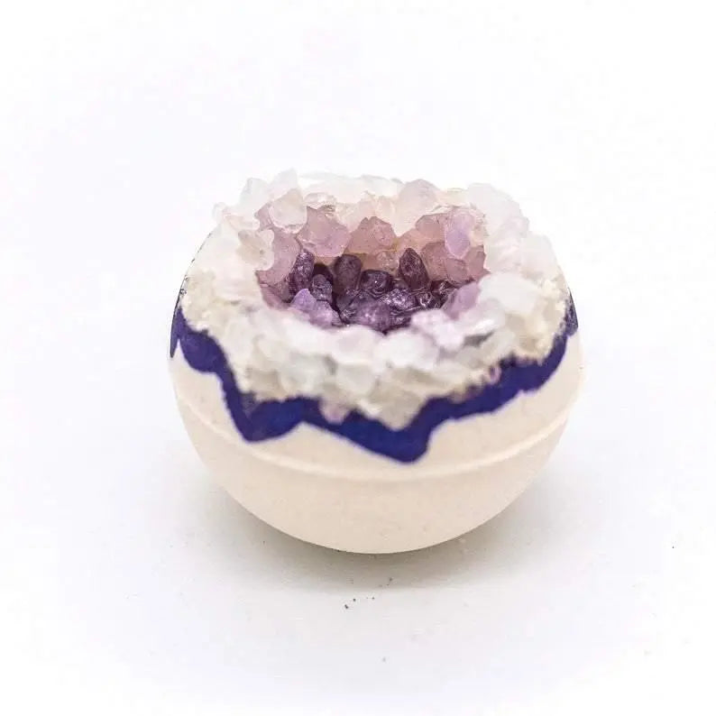 Artisan Amethyst Geode Bolivian Rose Salt Bath Bomb - Leisure Life USA