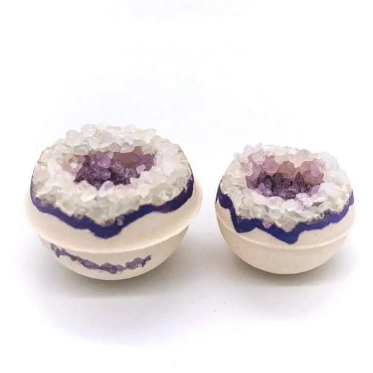 Artisan Amethyst Geode Bolivian Rose Salt Bath Bomb - Leisure Life USA