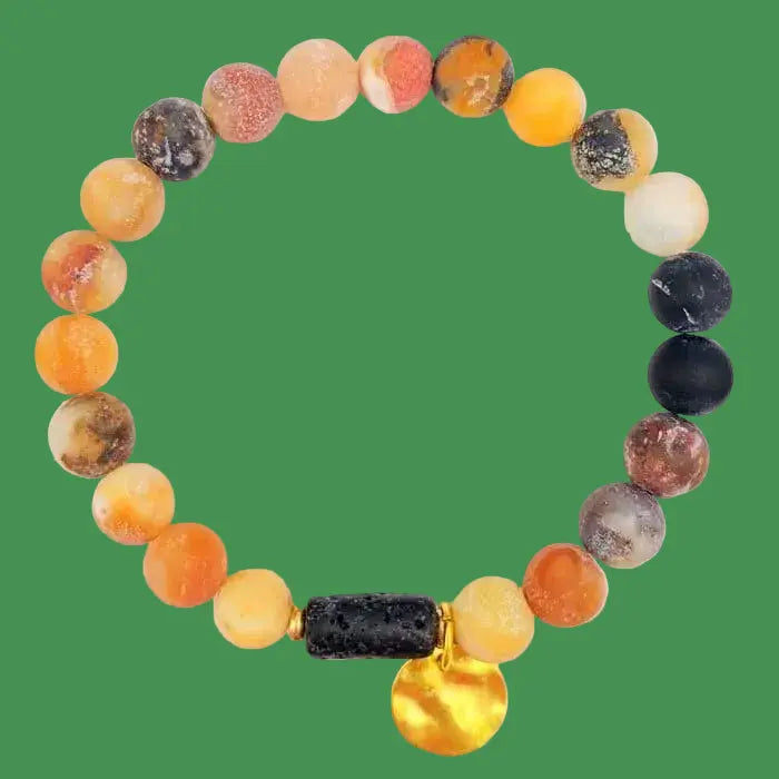 Sun Goddess Lava Stone Essential Oil Bracelet Green Danae
