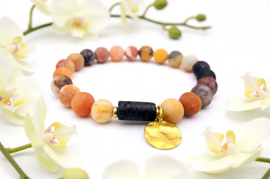 Sun Goddess Lava Stone Essential Oil Bracelet Green Danae