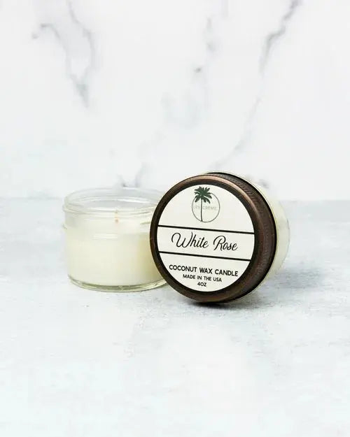 White Rose Scent Coconut Wax Candle - Leisure Life USA