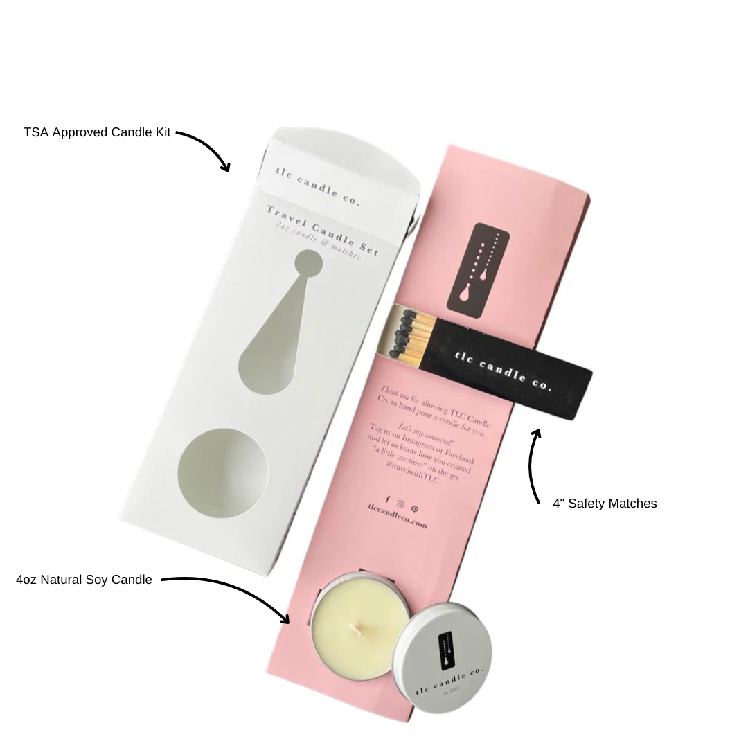 Travel Candle with Matches - Amber Noir - Leisure Life USA