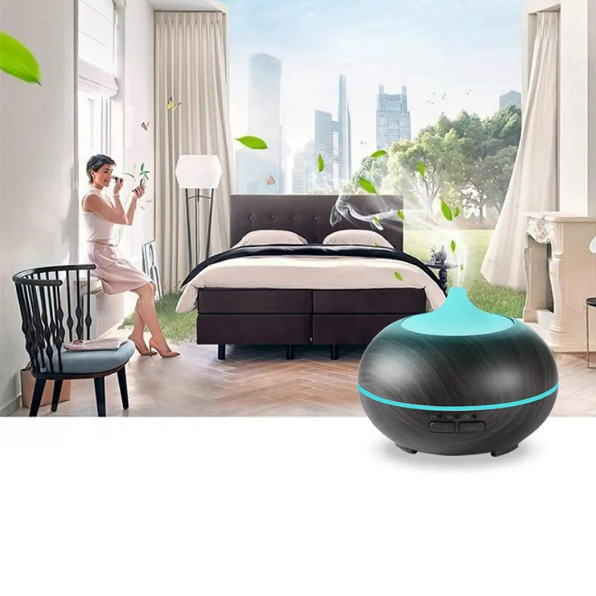 Mistyrious Essential Oil Humidifier Natural Oak Design With Easy - Leisure Life USA