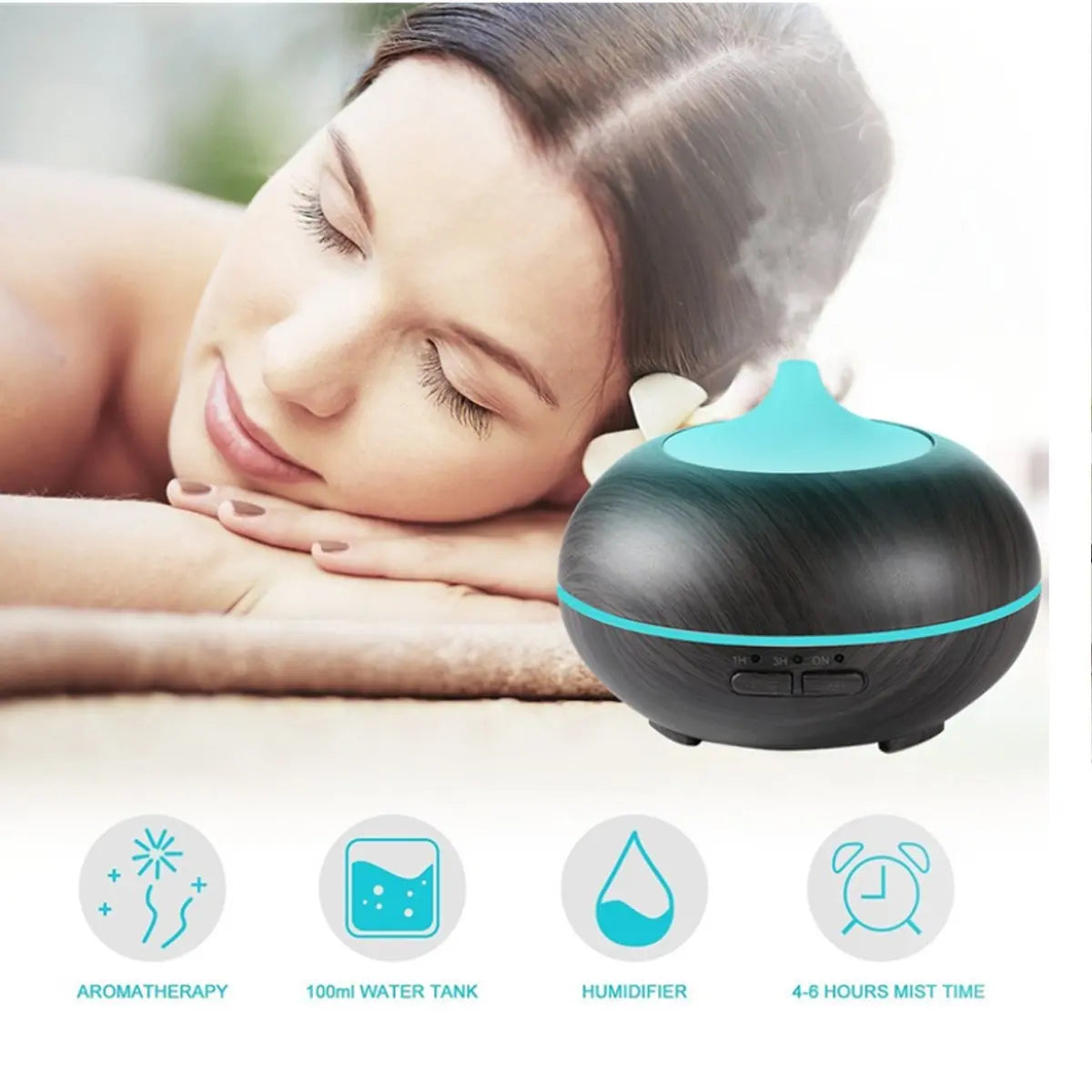 Mistyrious Essential Oil Humidifier Natural Oak Design With Easy - Leisure Life USA