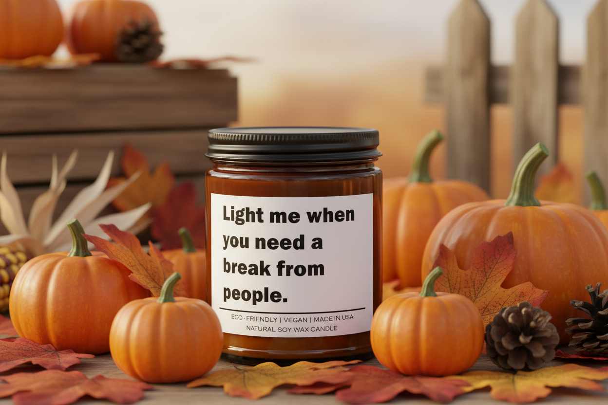 Soy Wax Candle "Light Me When You Need a Break from People"