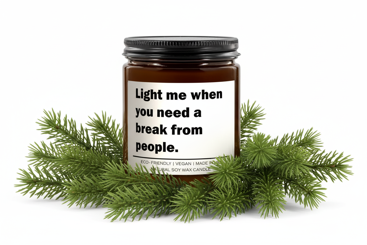 Soy Wax Candle "Light Me When You Need a Break from People"