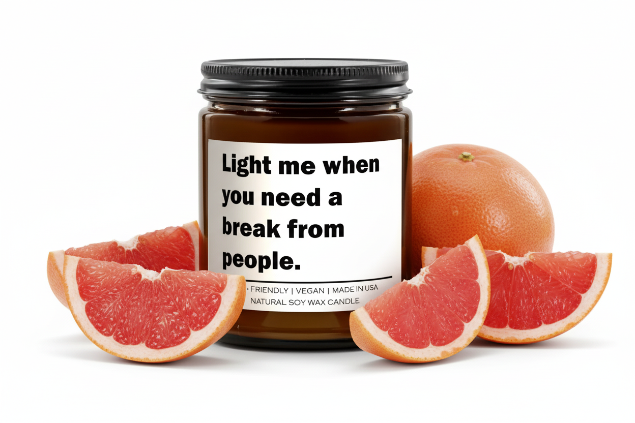 Soy Wax Candle "Light Me When You Need a Break from People"