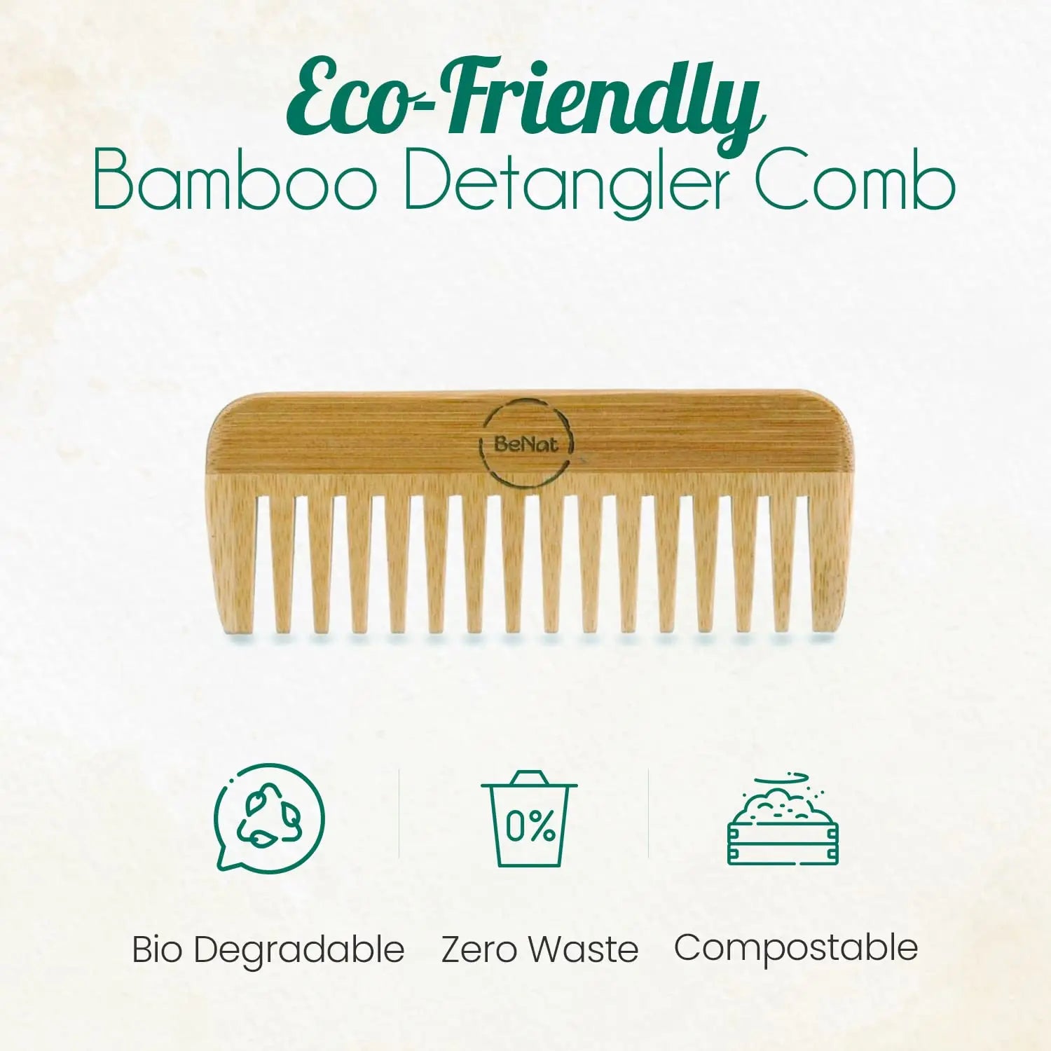 Natural Bamboo Hair Comb BeNat