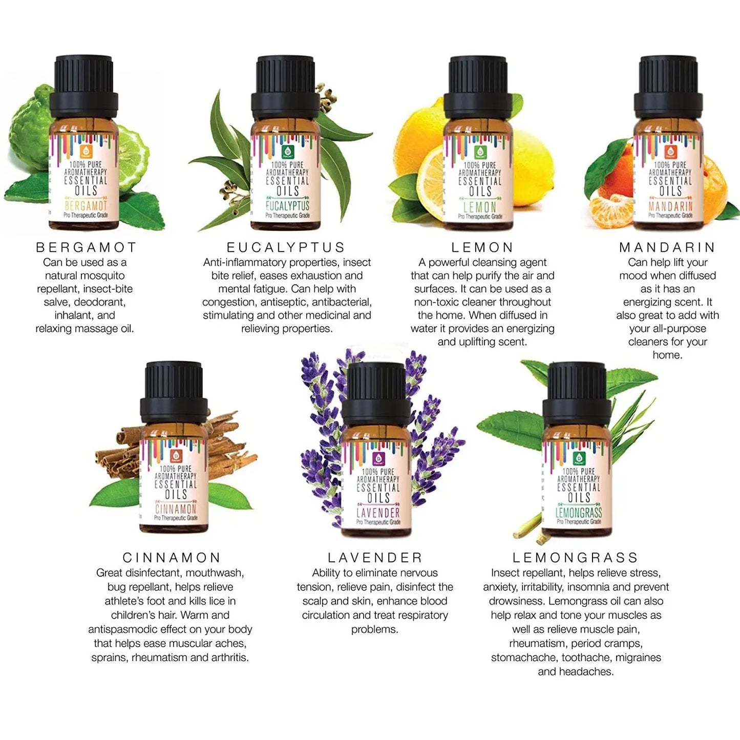 14 Pack of 100% Pure Essential Aromatherapy Oils - Leisure Life USA