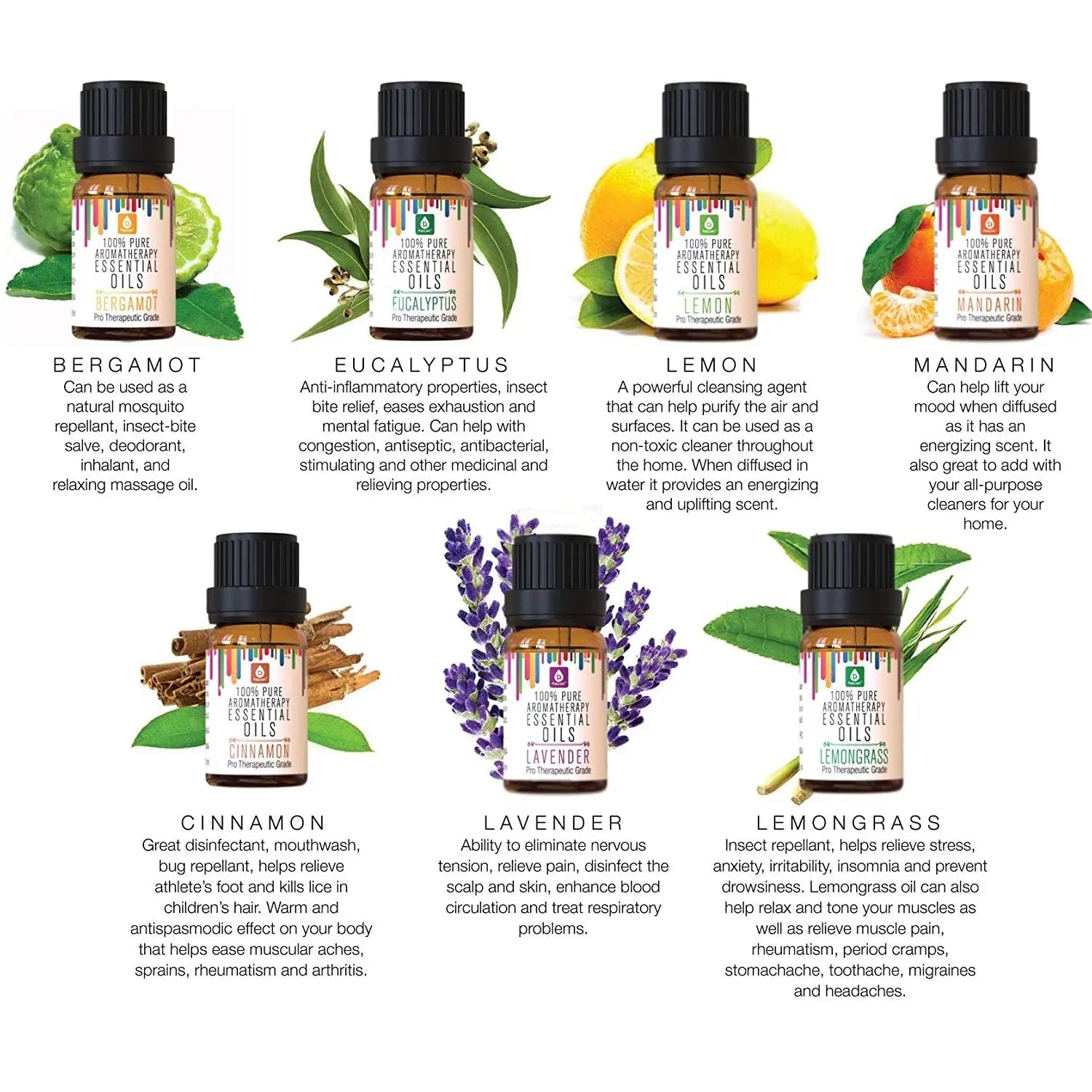 14 Pack of 100% Pure Essential Aromatherapy Oils - Leisure Life USA