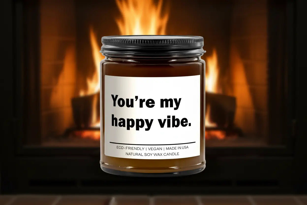 "You are my happy vibe" Soy Wax Candle | 50 Burn Hours Red Alcestis