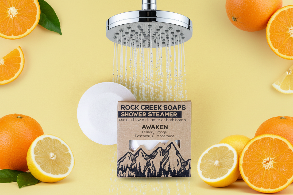 Rock Creek Fruity + Minty Shower Steamer | Awaken Rock Creek Soaps