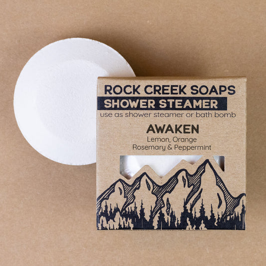 Rock Creek Fruity + Minty Shower Steamer | Awaken Rock Creek Soaps
