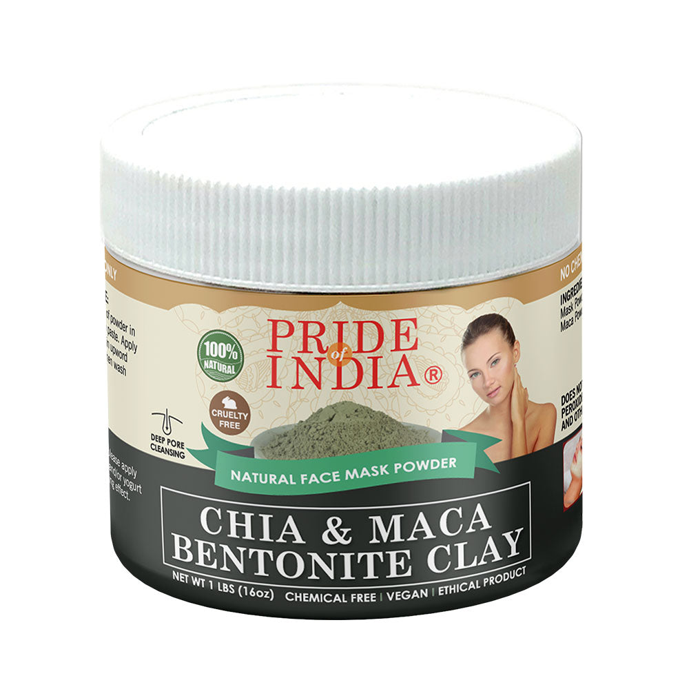 Chia & Maca Healing Bentonite Clay Natural Face Mask Powder, 1 Pound - Leisure Life USA