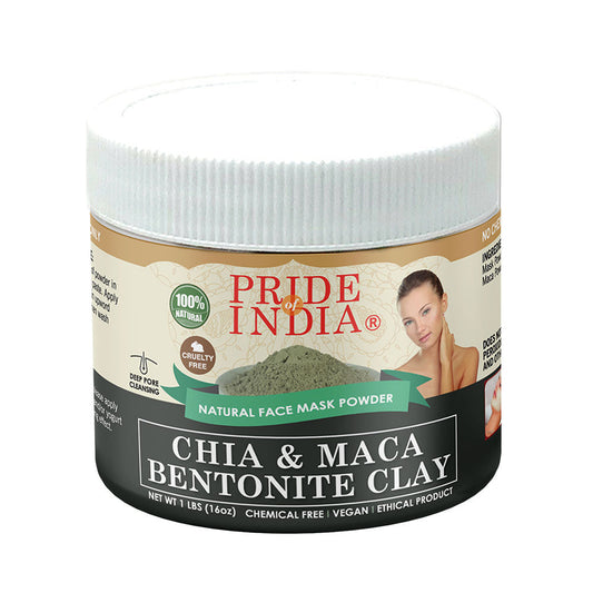Chia & Maca Healing Bentonite Clay Natural Face Mask Powder, 1 Pound - Leisure Life USA