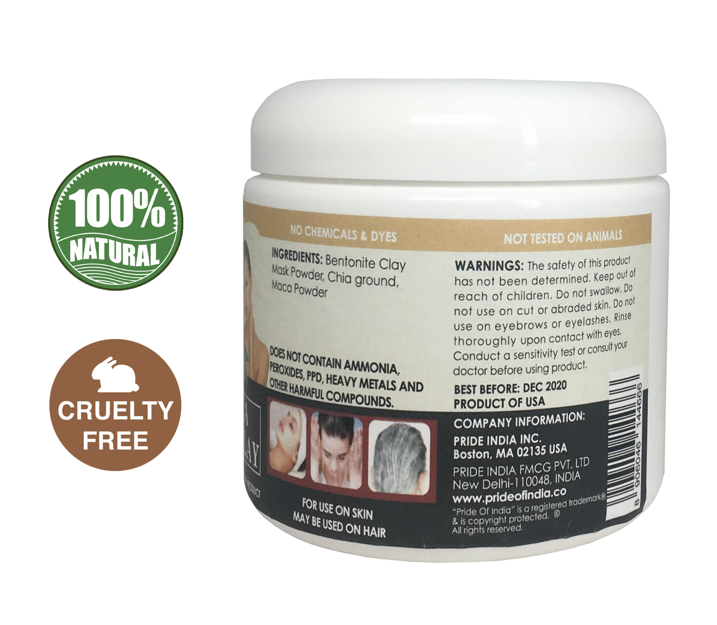 Chia & Maca Healing Bentonite Clay Natural Face Mask Powder, 1 Pound - Leisure Life USA