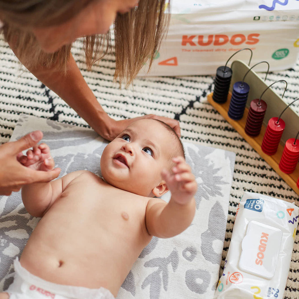 Kudos 100 DoubleDry™ Disposable Diaper Box | 100% Cotton Liner Kudos