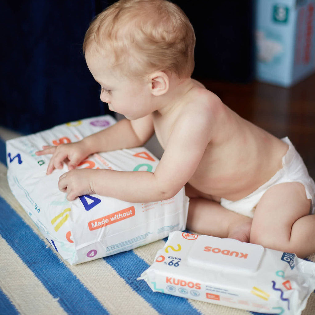 Kudos 100 DoubleDry™ Disposable Diaper Box | 100% Cotton Liner Kudos
