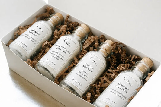 Lavender + Grapefruit Calming Muscle Therapy Bath Salt Gift Set Maroon Oliver