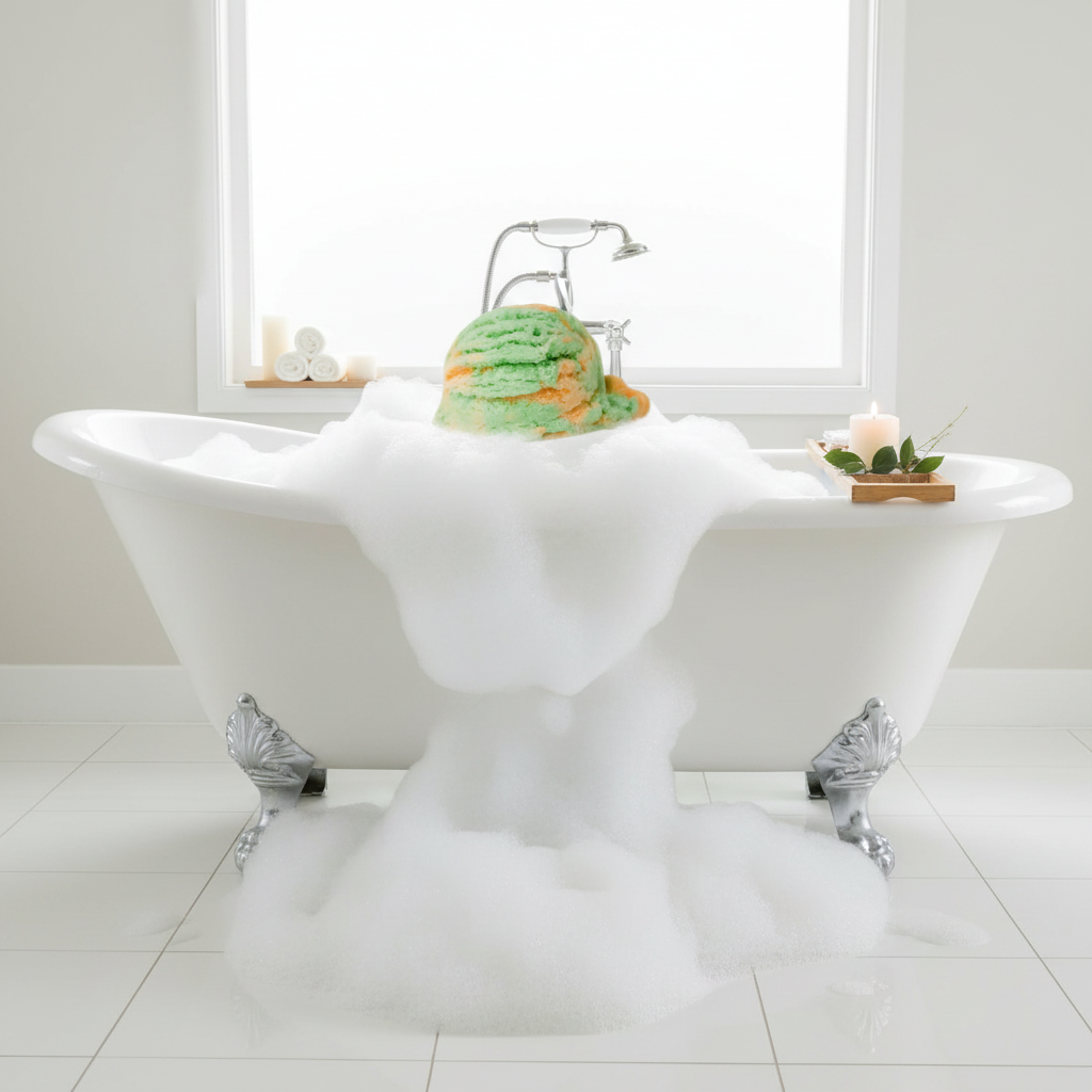 Cucumber Melon Bubble Scoop Bath Fizzy Leisure Life Organics