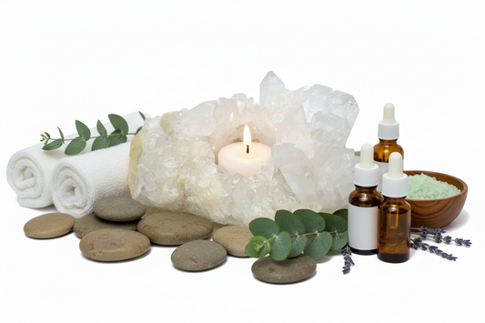 Natural Quartz Cluster Votive Candle Holder