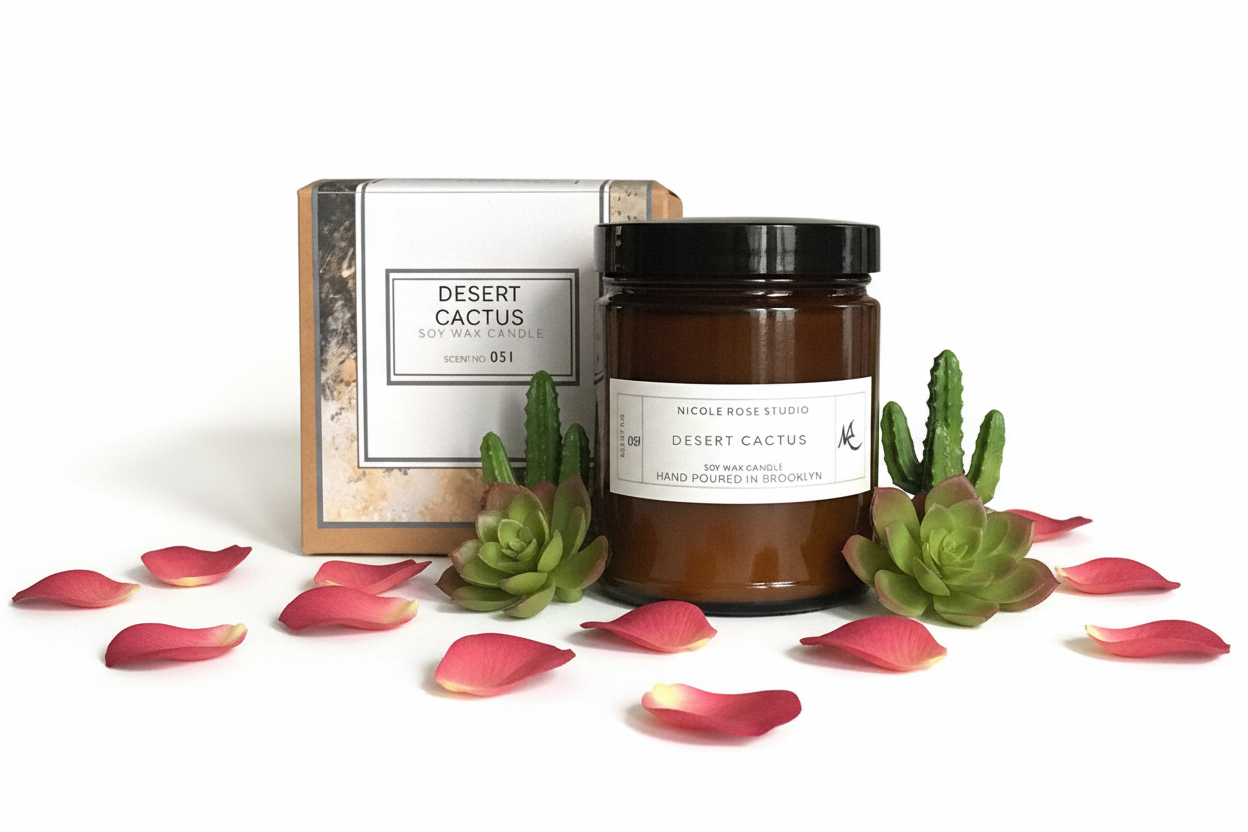 Desert Cactus Scented Soy Wax Candle | Cotton Wick