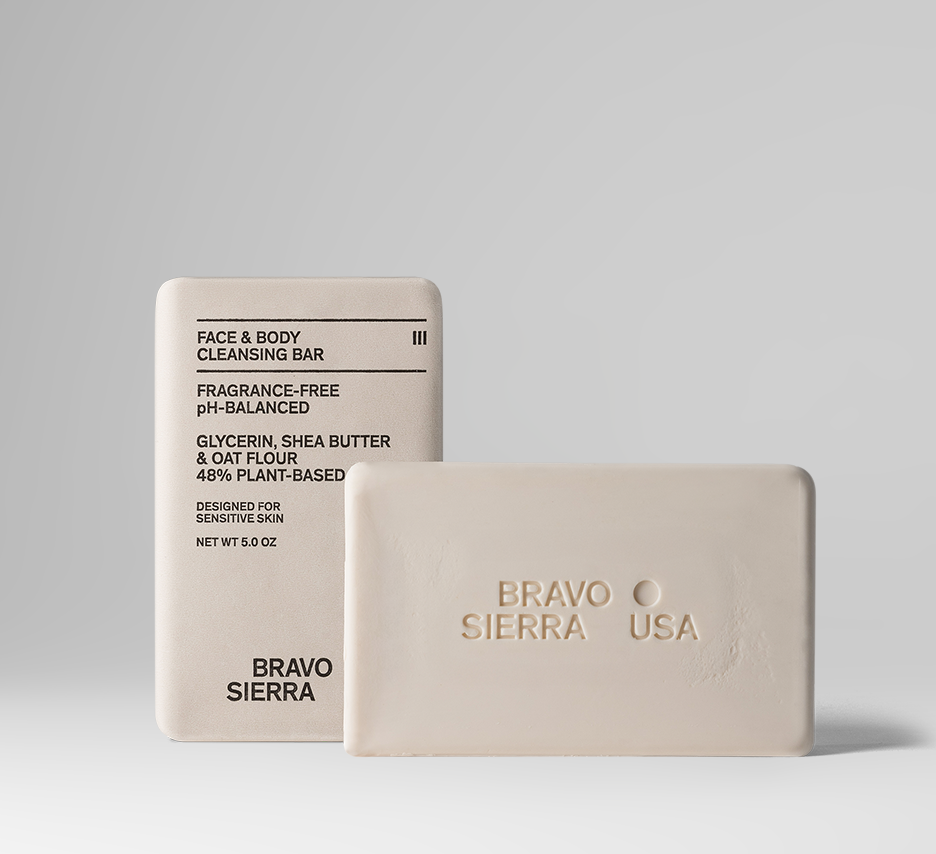 Organic Face + Body Soap Bar for Men Bravo Sierra